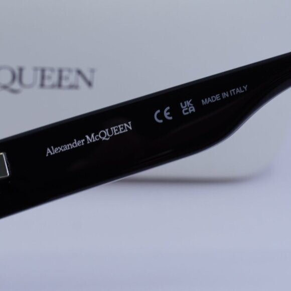 Alexander McQueen AM0302S 001 Square Sunglasses – Black/Grey - Picture 9 of 11